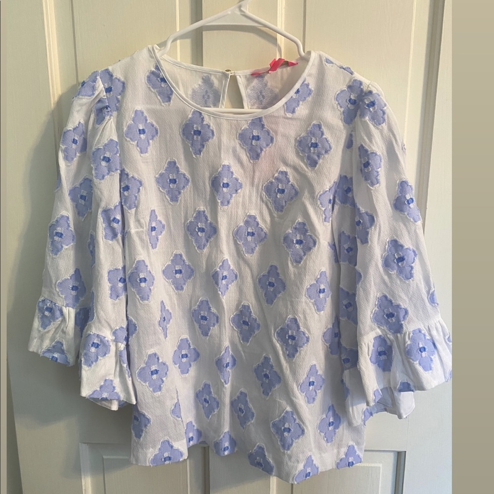 Lilly Pulitzer blue and white top